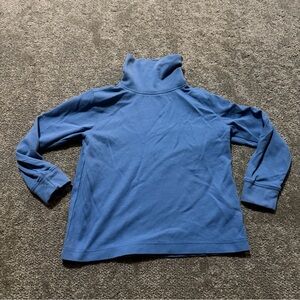 LL Bean 100% cotton light blue turtle neck long sleeve shirt young kids 6x - 7